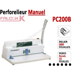 Perforelieur 4:1 Manuel 15 pages A4 -Reliure Coil 4:1 Trous Ronds PC200B FALCONK Machine à relier par anneaux