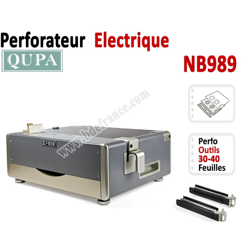 Perforation Verticale Electrique - Perforation 35 feuilles A4 NB989 QUPA Machine à relier par anneaux Perforation Verticale Electrique - Perforation 35 feuilles A4 NB989 QUPA Machine à relier par anneaux