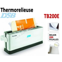 Relieur Par Chemises thermique A4 - Capacité de reliure : 200 feuilles TB200E DSB N°1 Thermorelieur par couverture Pré-encollée