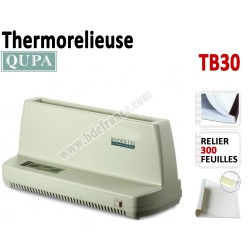 Relieur Par Chemises thermique A4 - Capacité de reliure : 300 feuilles TB30 QUPA  N°1 Thermorelieur par couverture Pré-encollée
