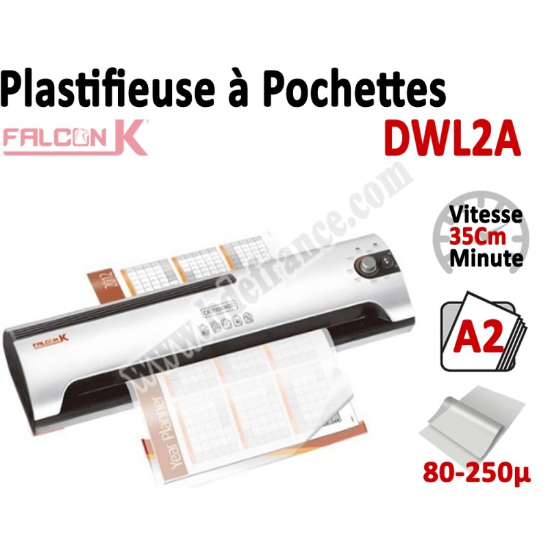 Plastifieuse à Pochettes A2 Eco - Plastifier : 80/100/125/175/250µ DWL2A FALCONK Machine à Plastifier Plastifieuse à Pochettes A2 Eco - Plastifier : 80/100/125/175/250µ DWL2A FALCONK Machine à Plastifier