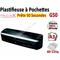Plastifieuse à Pochettes A3 - Plastifier : 80 /100/125µ G50 FALCONK Machine à Plastifier