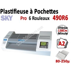 Plastifieuse à Pochettes A2 Pro - 6 Rouleaux 490R6 SKY Machine à Plastifier
