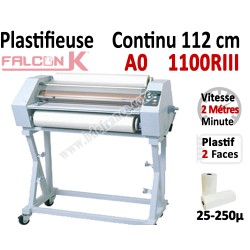 Plastifieuse en Continu 112 cm / A0+ - Stand inclus, Vitesse : 200 cm/mn 1100RIII FALCONK Accueil