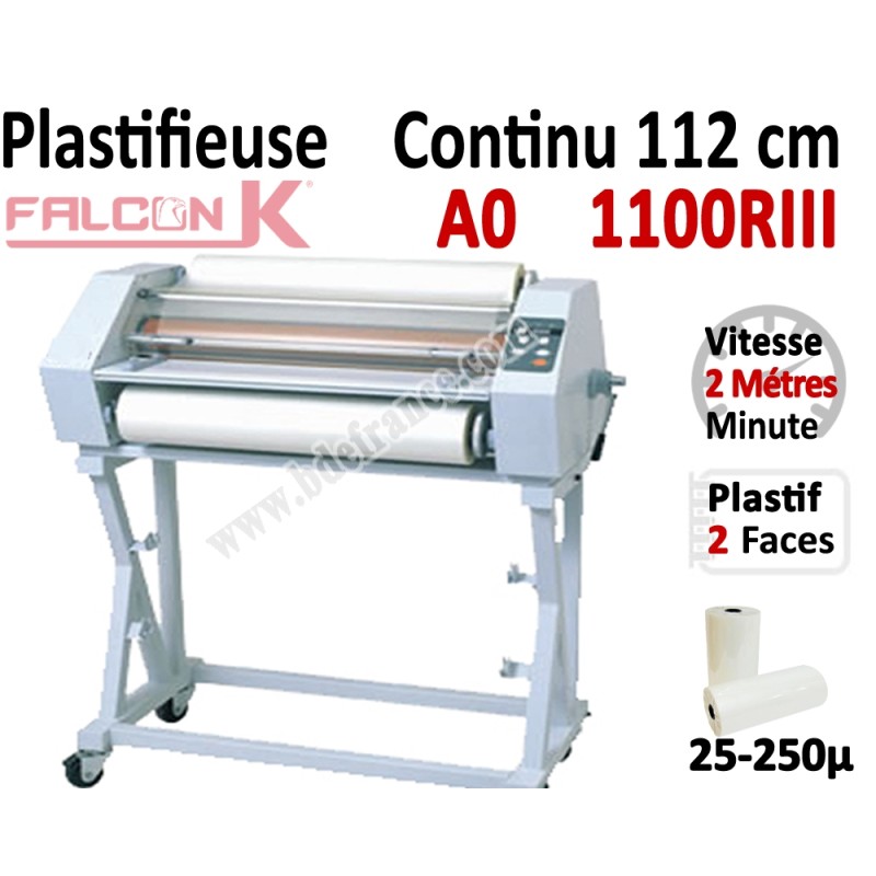 Plastifieuse en Continu 112 cm / A0+ - Stand inclus, Vitesse : 200 cm/mn 1100RIII FALCONK Accueil Plastifieuse en Continu 112 cm / A0+ - Stand inclus, Vitesse : 200 cm/mn 1100RIII FALCONK Accueil