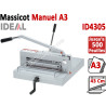 Longueur de coupe: 430 mm - Capacité de coupe: 40 mm ID4305 IDEAL N°1 Massicots