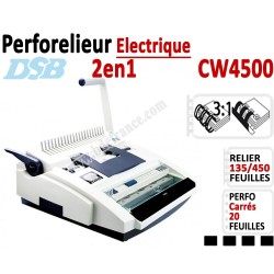 Perforelieur Electrique 20 feuilles A4 - Anneaux Plastique & 3:1 Métalliques CW4500 DSB N°3 Perforelieur Multifonctions
