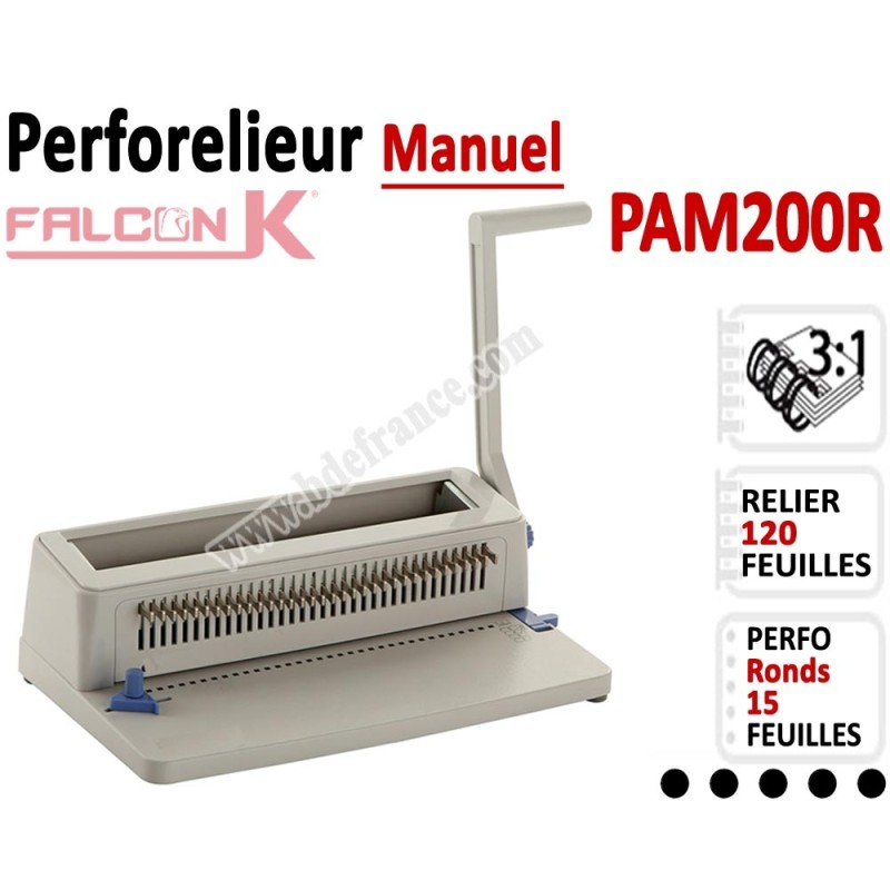 Perforelieur 3:1 manuel 15 pages - Relier 120 feuilles A4,Perforation Rond PAM200R FALCONK Machine à relier par anneaux Perforelieur 3:1 manuel 15 pages - Relier 120 feuilles A4,Perforation Rond PAM200R FALCONK Machine à relier par anneaux