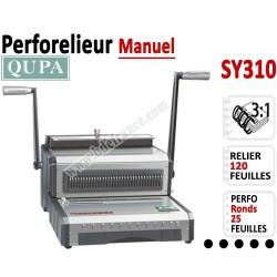 Perforelieur 3:1 manuel 25 pages - Relier 120 feuilles A4,Perforation Rond SY310 QUPA  Machine à relier par anneaux