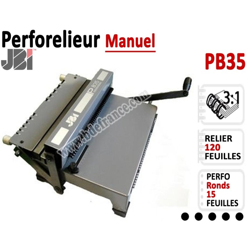 Perforelieur 3:1 manuel 15 pages - Relier 120 feuilles A4,Perforation Rond PB/35 JBI Machine à relier par anneaux Perforelieur 3:1 manuel 15 pages - Relier 120 feuilles A4,Perforation Rond PB/35 JBI Machine à relier par anneaux