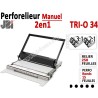 Perforelieur 3:1 & 2:1 manuel 15 pages - Relier 250 feuilles A4,Perforation Rond TRI-O 34 JBI Machine à relier par anneaux