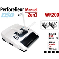 Perforelieur 3:1 & 2:1 manuel 20 pages - Relier 250 feuilles A4,Perforation Carré WR200 DSB N°3 Perforelieur Multifonctions