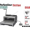 Perforelieur 3:1 électrique 25 pages A4 - Anneaux Métalliques 3:1 Trous carrés D310 QUPA  Machine à relier par anneaux