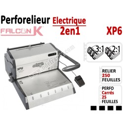 Perforelieur électrique 25 feuilles A4 - Anneaux Métalliques 3:1 & 2:1 XP6 FALCONK Machine à relier par anneaux