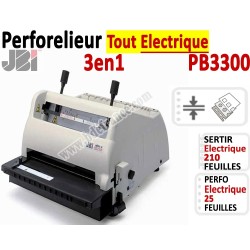 Perforelieur Electrique 25 feuilles -Relieur électrique 210 feuilles PB3300 JBI N°2 Machines à relier anneaux métalliques