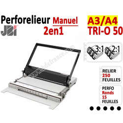 Perforelieur 3:1 + demi lune 15 pages - 3:1 uniquement pour calendrier TRI-O 50 CAL JBI Machine à relier par anneaux