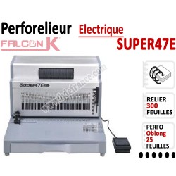 Perforelieur 4:1 Electrique 25 pages A4 -Reliure Coil 4:1 Trous Oblongs SUPER47E FALCONK Machine à relier par anneaux