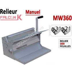 Relieur Manuel Reliure Métal 3:1 & 2:1 -Relier jusqu'au 300 feuilles. MW360 FALCONK C - Relieur professionnel