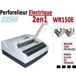 Perforelieur électrique 15 feuilles A4 - Anneaux Métalliques 3:1 & 2:1 WR150E DSB N°3 Perforelieur Multifonctions