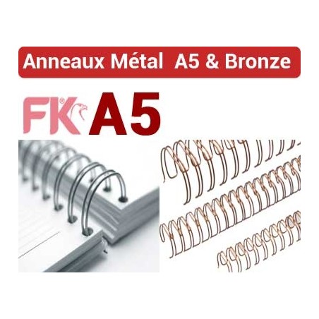 Anneaux métalliques 3:1 BRONZE FALCONK 3 - Anneaux métalliques A4 Bronze & A5