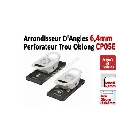 Perforateur mixte Oblong de 13 x 3 mm - Arrondisseur angles de 6,4mm CP05 FALCONK Arrondisseur d'angles