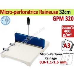 Micro-perforatrice Raineuse : 32cm -Traçage Du Rainage 0,8-1,1-1,5 mm GPM320 CYKLOS Les Raineuses Manuelles