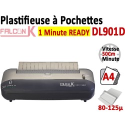Plastifieuse à Pochettes A4, 50 cm  - Plastifier : 80 /100/125µ Prêt 1 minute DL901D FALCONK N°1 Plastifieuse à pochette de b...