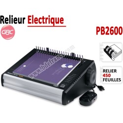 Relieur Electrique Anneaux Plastique - Relier jusqu'a 450 Feuilles PB2600 GBC C - Relieur professionnel