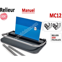 Relieur Manuel Reliure Métal 3:1 & 2:1 -Relier jusqu'au 300 feuilles. MC12 GBC C - Relieur professionnel