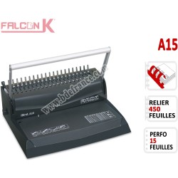 Perforelieur Manuel 15 Pages A4 - Anneaux Plastiques,Relier 450 feuilles A15 FALCONK Machine à relier par anneaux