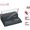 Perforelieur Manuel 15 Pages A4 - Anneaux Plastiques,Relier 450 feuilles A15 FALCONK Machine à relier par anneaux
