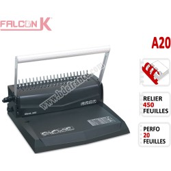 Perforelieur Manuel 20 Pages A4 - Anneaux Plastiques,Relier 450 feuilles A20 FALCONK Machine à relier par anneaux