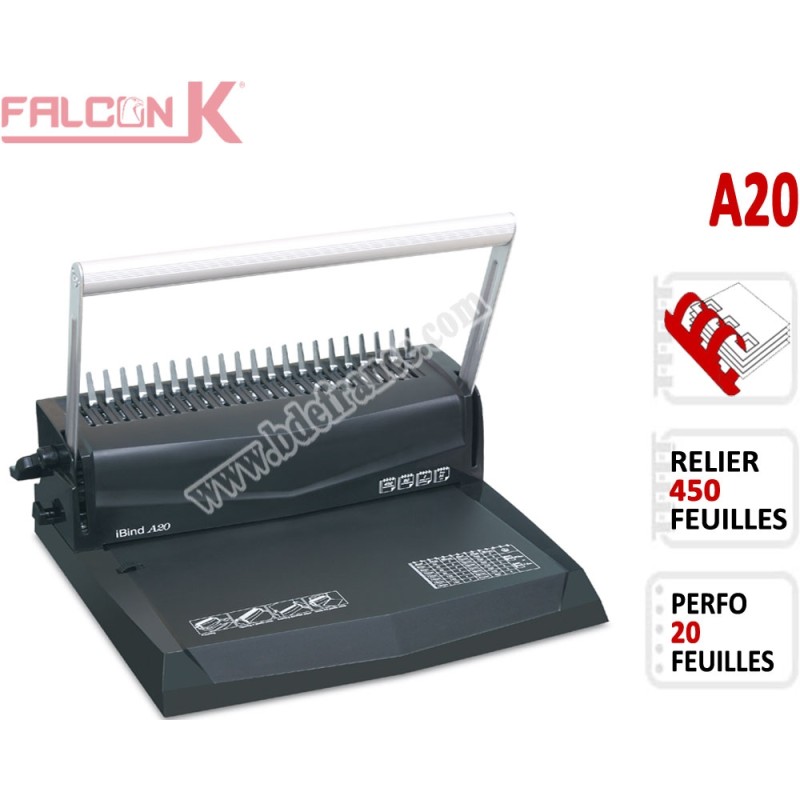 Perforelieur Manuel 20 Pages A4 - Anneaux Plastiques,Relier 450 feuilles A20 FALCONK Machine à relier par anneaux Perforelieur Manuel 20 Pages A4 - Anneaux Plastiques,Relier 450 feuilles A20 FALCONK Machine à relier par anneaux