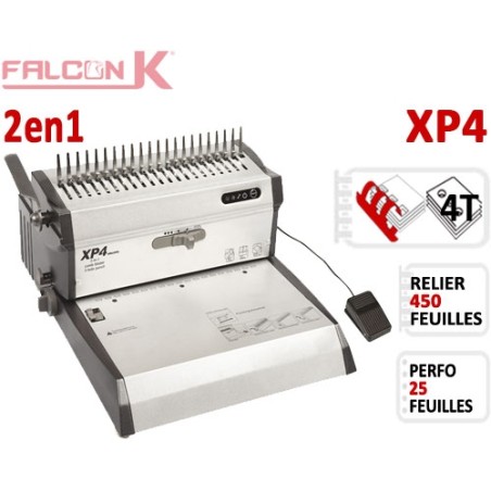 Perforelieur Electrique 25 feuilles A4 - Anneaux Plastique & 4 Trous Classeur XP4 FALCONK Machine à relier par anneaux