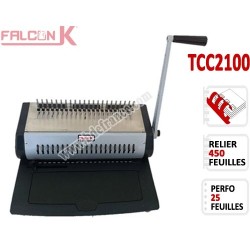 Perforelieur Manuel 25 Pages A4 - Anneaux Plastiques,Relier 450 feuilles TCC2100 FALCONK Machine à relier par anneaux