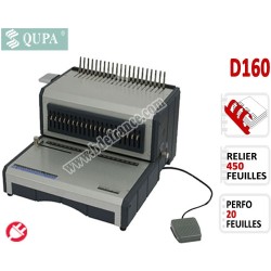 Perforelieur Electrique 20 Pages A4 - Anneaux Plastiques,Relier 450 feuilles D160 QUPA  Machine à relier par anneaux