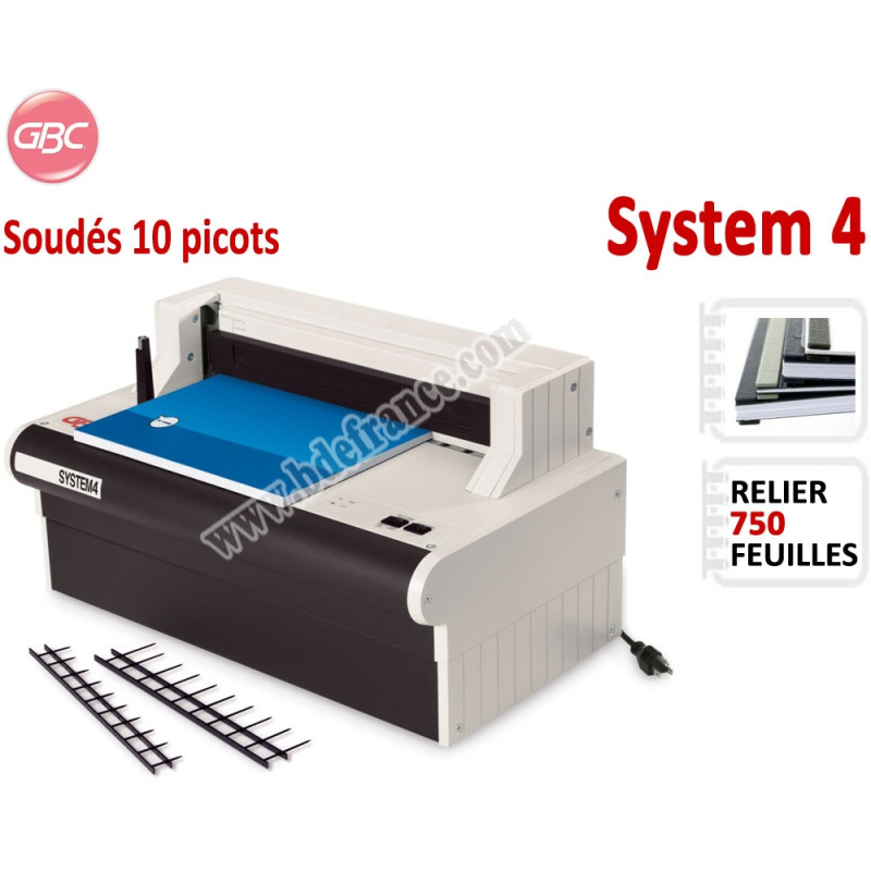 Relieur Electrique - Peignes Soudés 750 Feuilles SYSTEM4 GBC N°6 Perforelieur Peigne thermosoudés Relieur Electrique - Peignes Soudés 750 Feuilles SYSTEM4 GBC N°6 Perforelieur Peigne thermosoudés