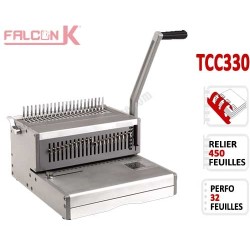Perforelieur Manuel 30 Pages A4 - Anneaux Plastiques,Relier 450 feuilles TCC330 FALCONK Machine à relier par anneaux