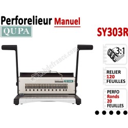 Perforelieur 3:1 manuel 20 pages - Relier 120 feuilles A4,Perforation Rond SY303R QUPA  Machine à relier par anneaux