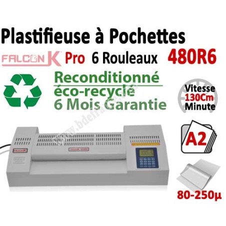 Plastifieuse à Pochettes A2 Pro - 6 Rouleaux reconditionné 480R6OCCA FALCONK Machine à Plastifier