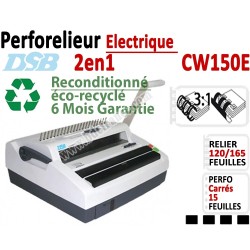 Perforelieur Electrique 15 feuilles A4 - Anneaux Plastique & 3:1 Métalliques CW150EOCC DSB Machine à relier par anneaux