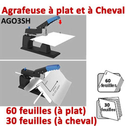 Agrafeuse à plat et à Cheval  - 2-60 feuilles AGO3SH RAPID Façonnage Plieuse Agrafeuse Raineuse Microperforation.