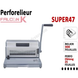 Perforelieur 4:1 Manuel 25 pages A4 -Reliure Coil 4:1 Trous Oblongs SUPER47 FALCONK Machine à relier par anneaux