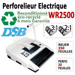 Perforelieur électrique 20 feuilles A4 - Métalliques 3:1 & 2:1 reconditionné WR2500OCCAS DSB Machine à relier par anneaux