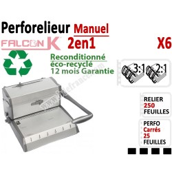 Perforelieur 3:1 & 2:1 manuel 25 pages - Relier 250 feuilles A4,OCCASION X6OCCASION FALCONK Machine à relier par anneaux