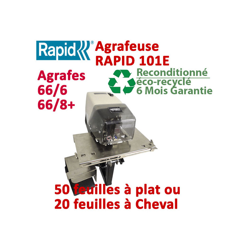 Agrafeuse à plat électrique - A plat 50 feuilles à Cheval 20 feuilles reconditionné RAPID101OCCASION RAPID Accueil Agrafeuse à plat électrique - A plat 50 feuilles à Cheval 20 feuilles reconditionné RAPID101OCCASION RAPID Accueil