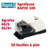 Agrafeuse à plat électrique - 2-50 feuilles RAPID100  Accueil