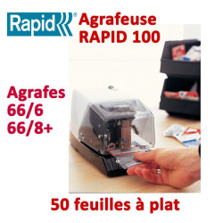 Agrafeuse à plat électrique - 2-50 feuilles RAPID100  Accueil