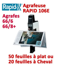 Agrafeuse à plat électrique - A plat 50 feuilles à Cheval 20 feuilles RAPID106  Accueil