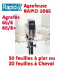 Agrafeuse à plat électrique - A plat 50 feuilles à Cheval 20 feuilles RAPID106  Accueil